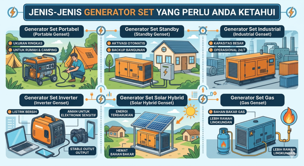 Set Packen Generator Mengenal Berbagai Jenis Generator Set dan Fungsinya